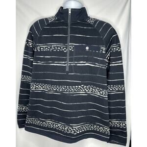 The North Face Gordon Lyons Printed Fleece Jacket Men's Large Navy ¼ Zip EUC